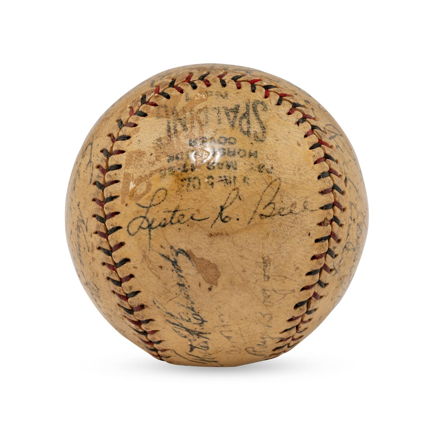 A 1928 Boston Braves Team Signed Autograph Baseball Featuring George Sisler and Rogers Hornsby (Beckett Authentication Services Letter of Authenticity)