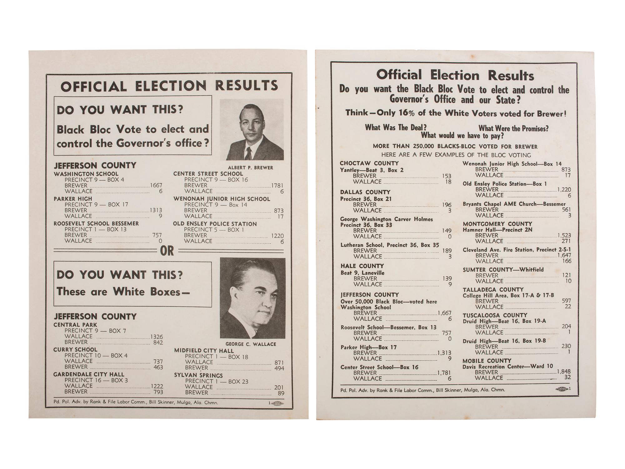 [AFRICAN AMERICANA] -- [POLITICS - CIVIL RIGHTS]. A group of over 15 mid-20th century documents highlighted by Alabama "Black Bloc Vote" fliers.