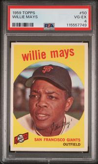 A 1959 Topps Willie Mays Baseball Card No. 50 (PSA 4 VG-EX) from The Collection of David Eisenhower