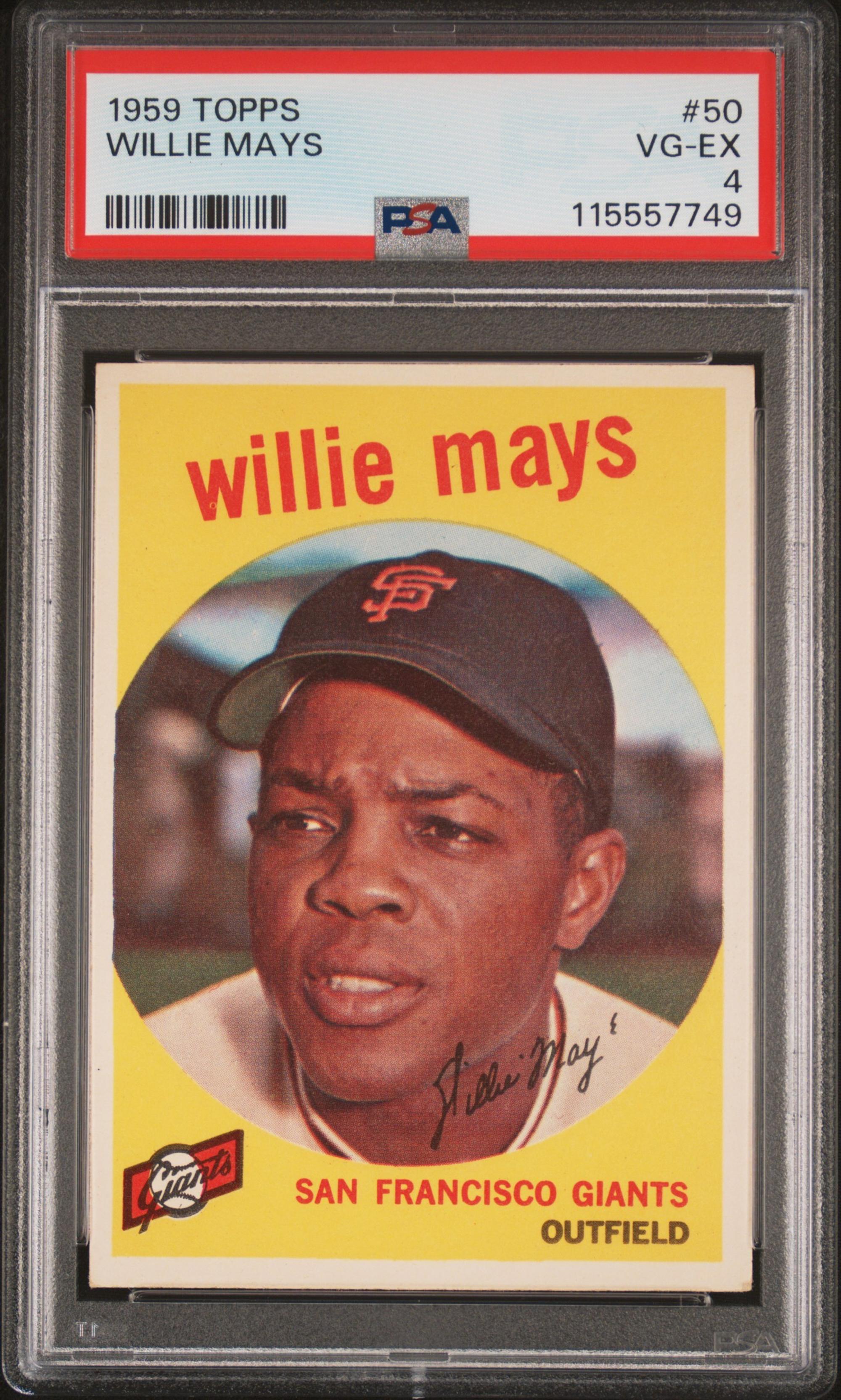A 1959 Topps Willie Mays Baseball Card No. 50 (PSA 4 VG-EX) from The Collection of David Eisenhower