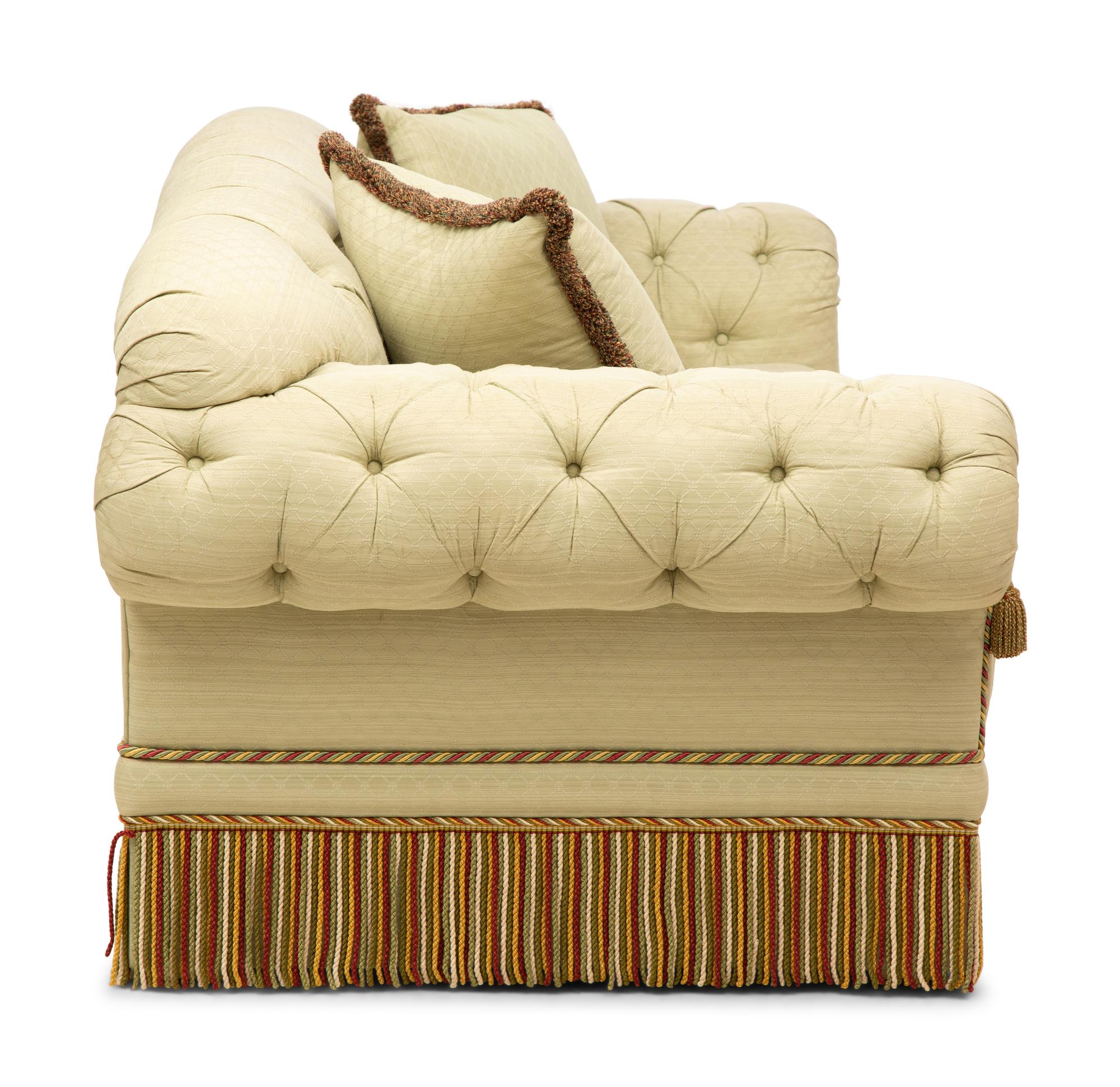 A Button-Tufted Sofa with Scalamandré Upholstery