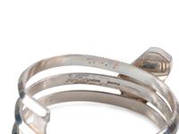 Navajo Silver, Turquoise, and Coral Contemporary Cuff Bracelets