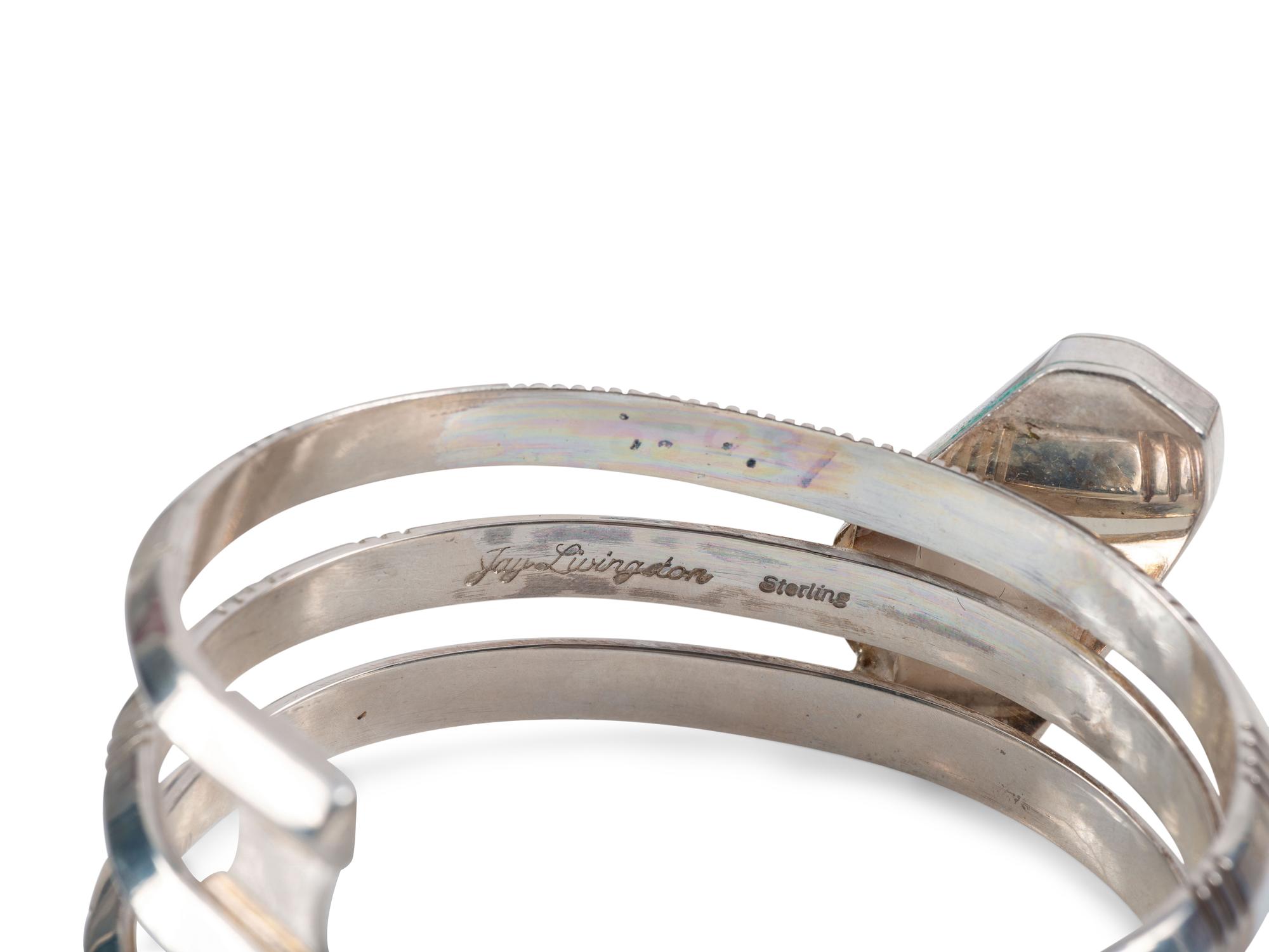 Navajo Silver, Turquoise, and Coral Contemporary Cuff Bracelets