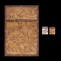 A Large Chinese Kesi 'Three Kingdom ' Silk Panel and Two Small Fragments, Late 19th Century 清晚期 金地緙絲三國故事圖挂賬及人物故事圖兩幅