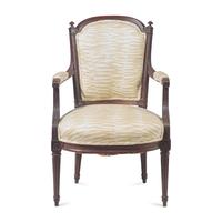 A Federal Carved Mahogany Armchair in the French Taste