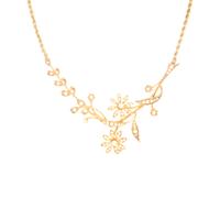 Art Nouveau, Seed Pearl and Yellow Gold Flower Necklace