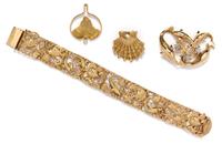 A Collection of Yellow Gold Jewelry, 48.50 dwts.