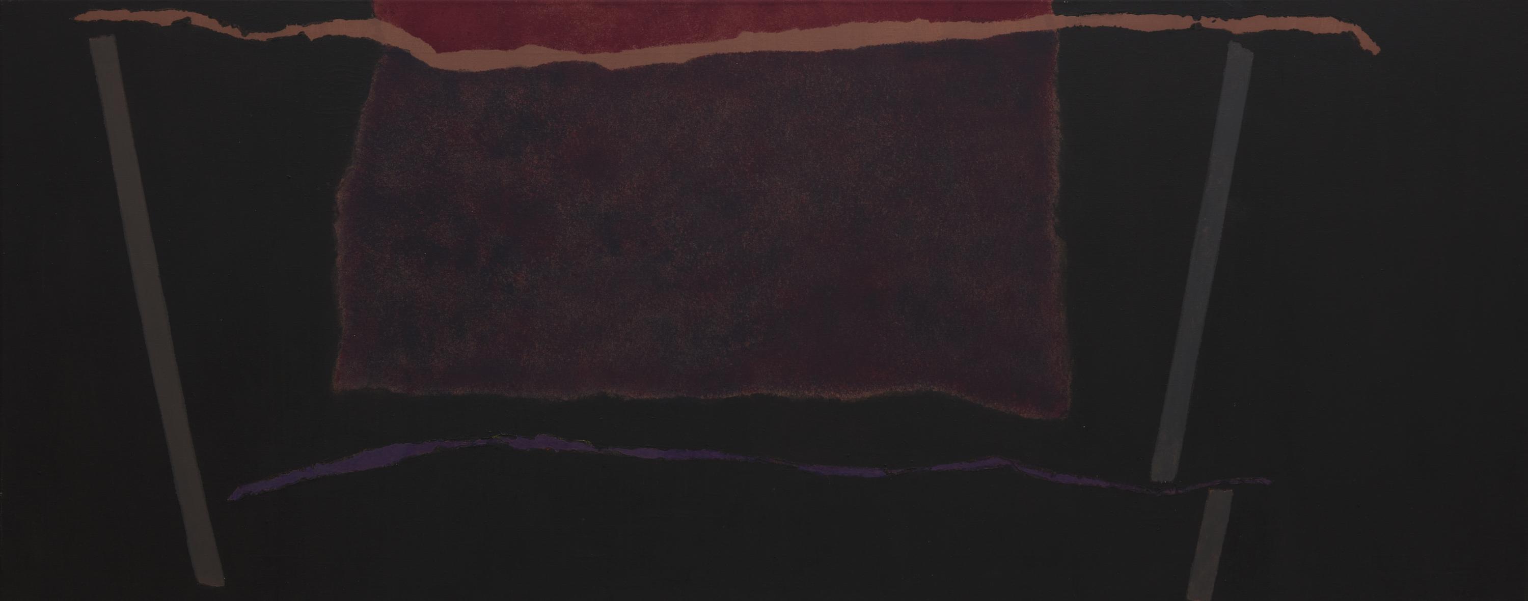 Theodoros Stamos (American/Greek, 1922-1997) — Abstract in Black, Gray, Purple, and Red, c. 1980