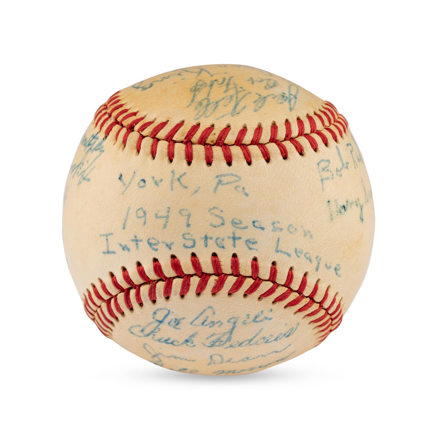 A 1949 New York White Roses Team Signed Autograph Baseball