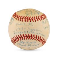 A 1949 New York White Roses Team Signed Autograph Baseball