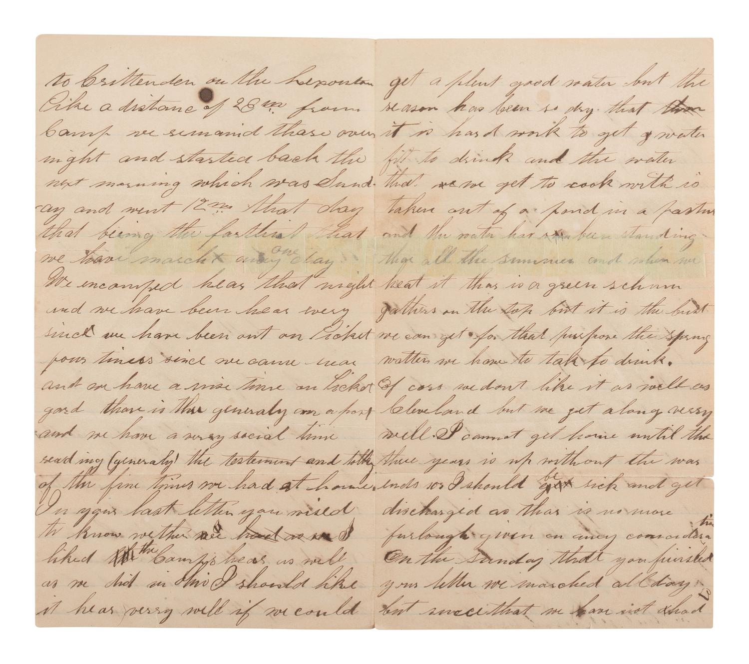 [LINCOLNIANA - CIVIL WAR]. Illustrated lettersheet with soldier's letter.