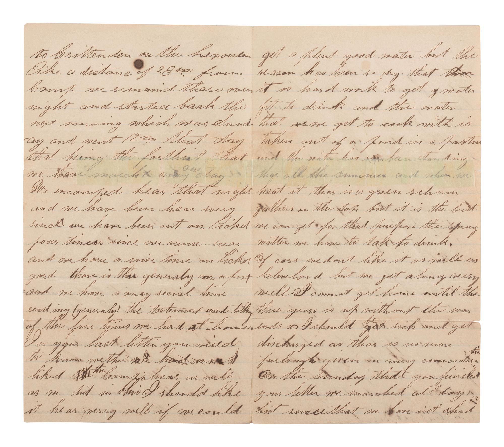 [LINCOLNIANA - CIVIL WAR]. Illustrated lettersheet with soldier's letter.