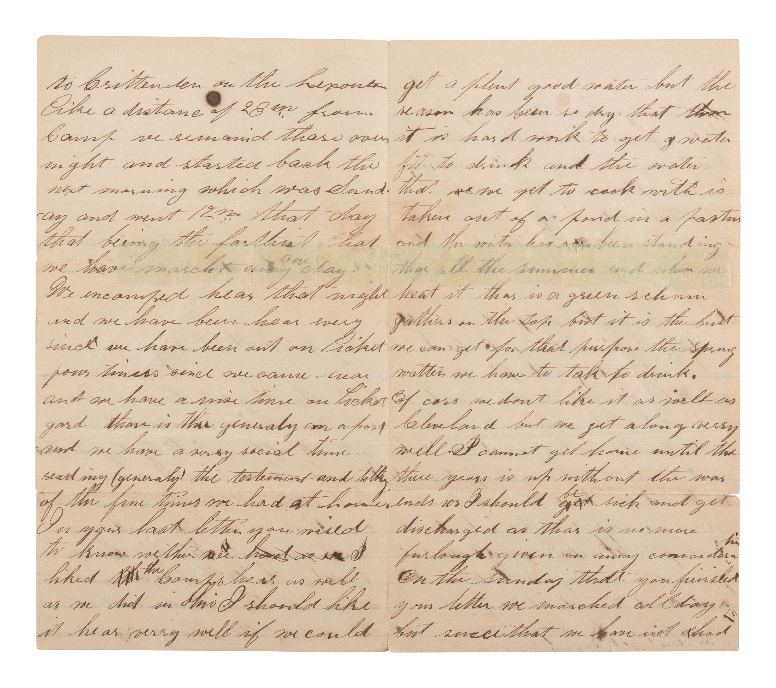 [LINCOLNIANA - CIVIL WAR]. Illustrated lettersheet with soldier's letter.