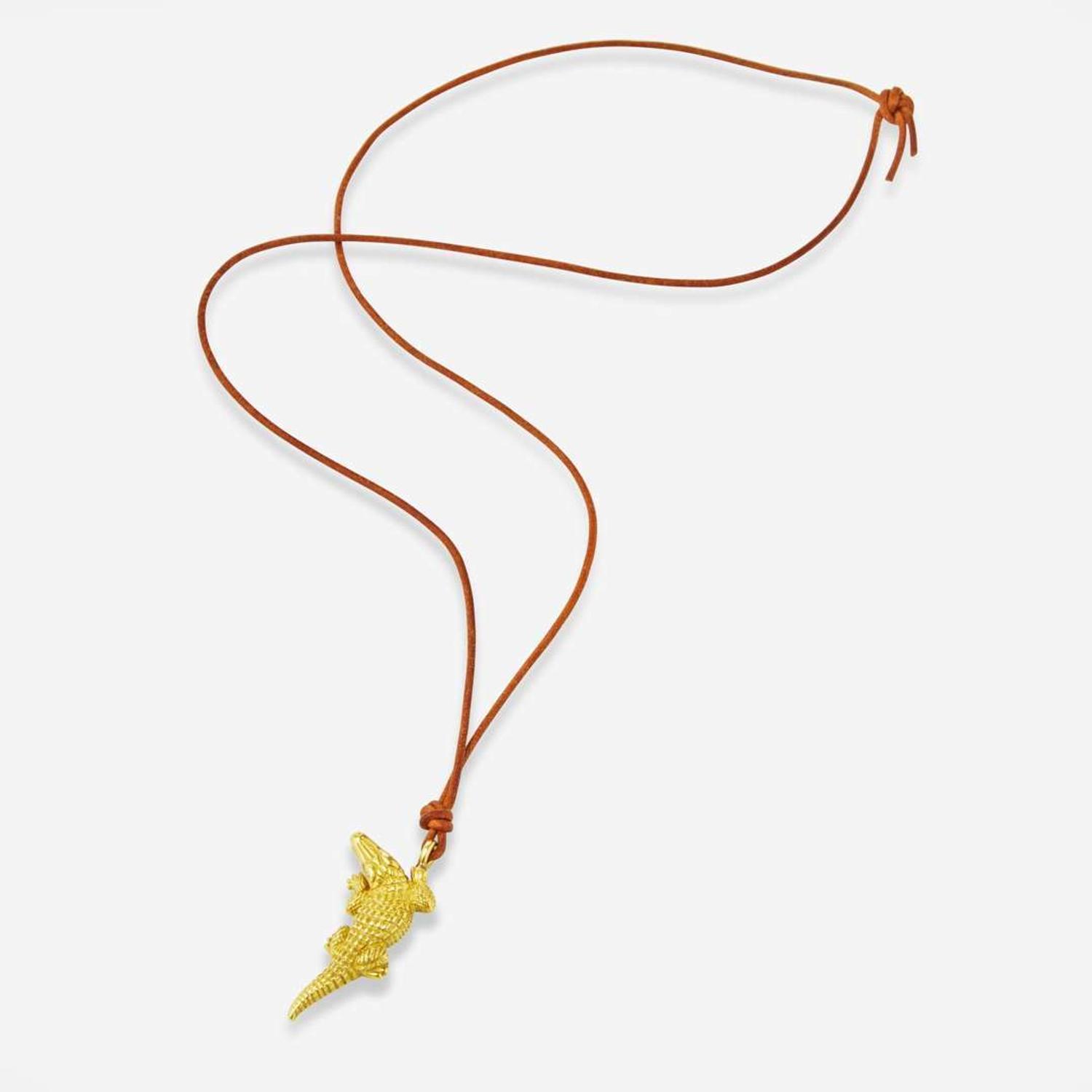 A Vintage Barry Kieselstein-Cord 18K Gold Alligator Necklace Kieselstein-Cord