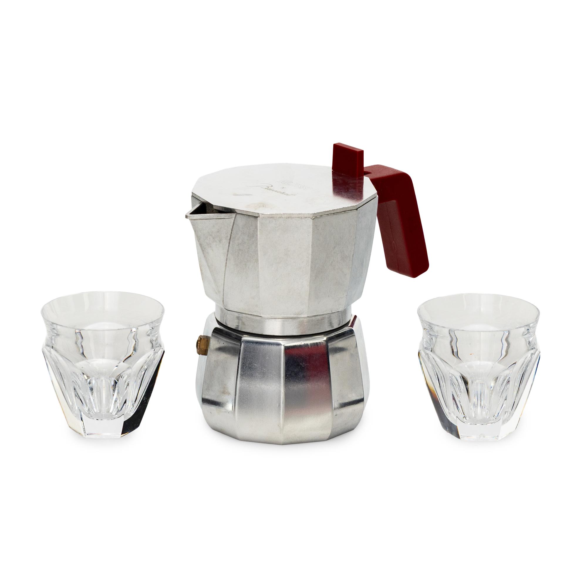 A Baccarat and Alessi Espresso Set