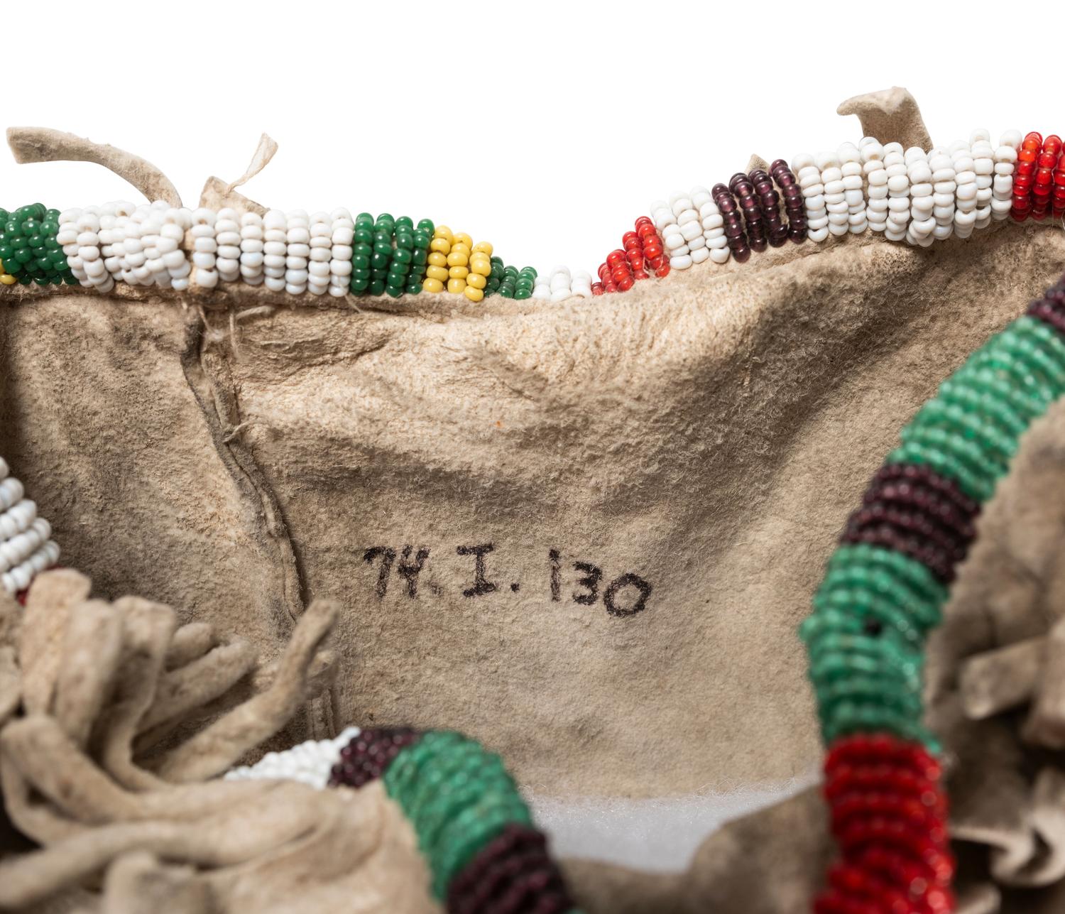 Sioux Beaded Three-sided Hide Bag