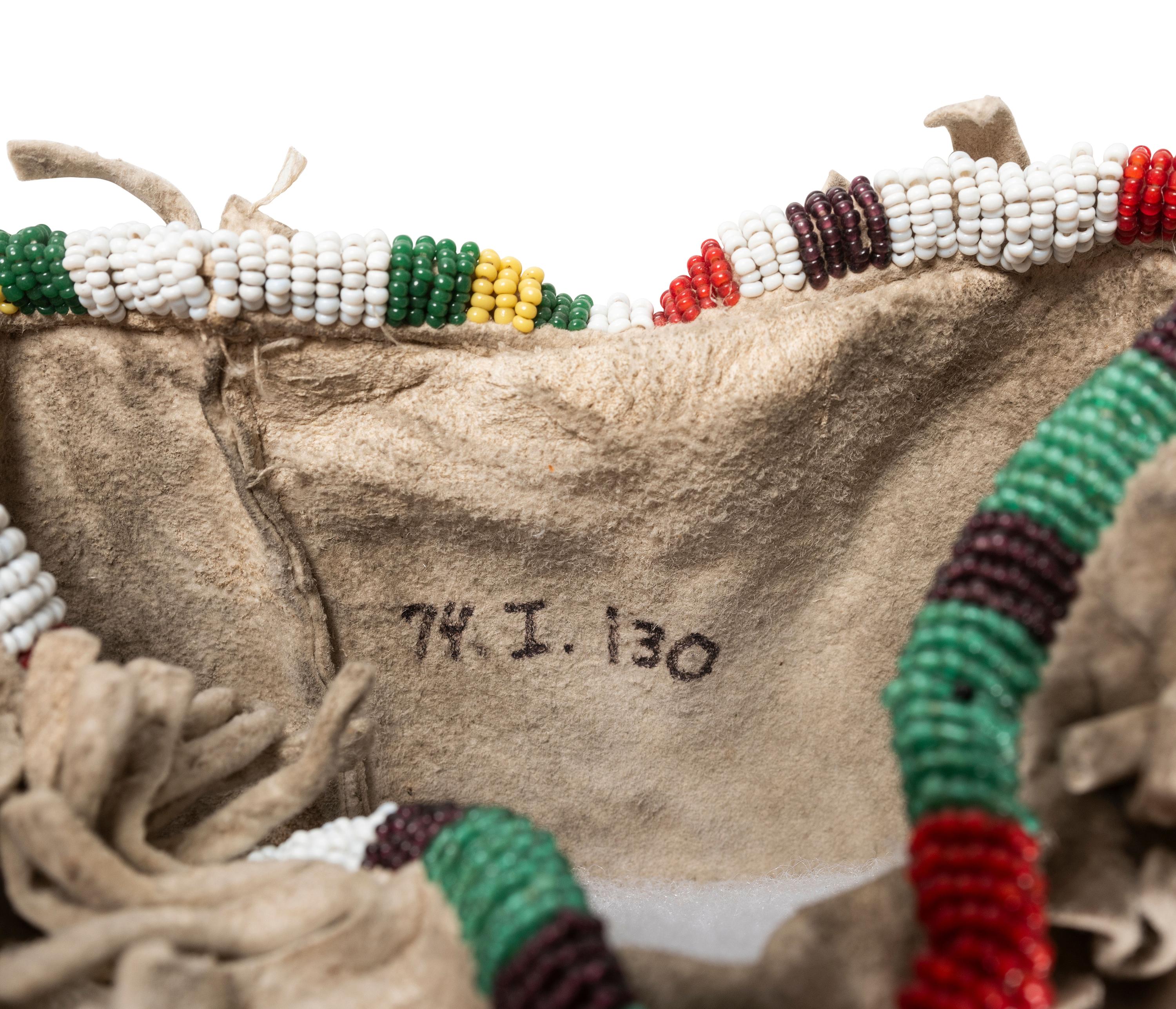 Sioux Beaded Three-sided Hide Bag