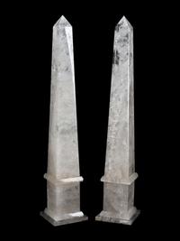 A Pair of Rock Crystal Obelisks