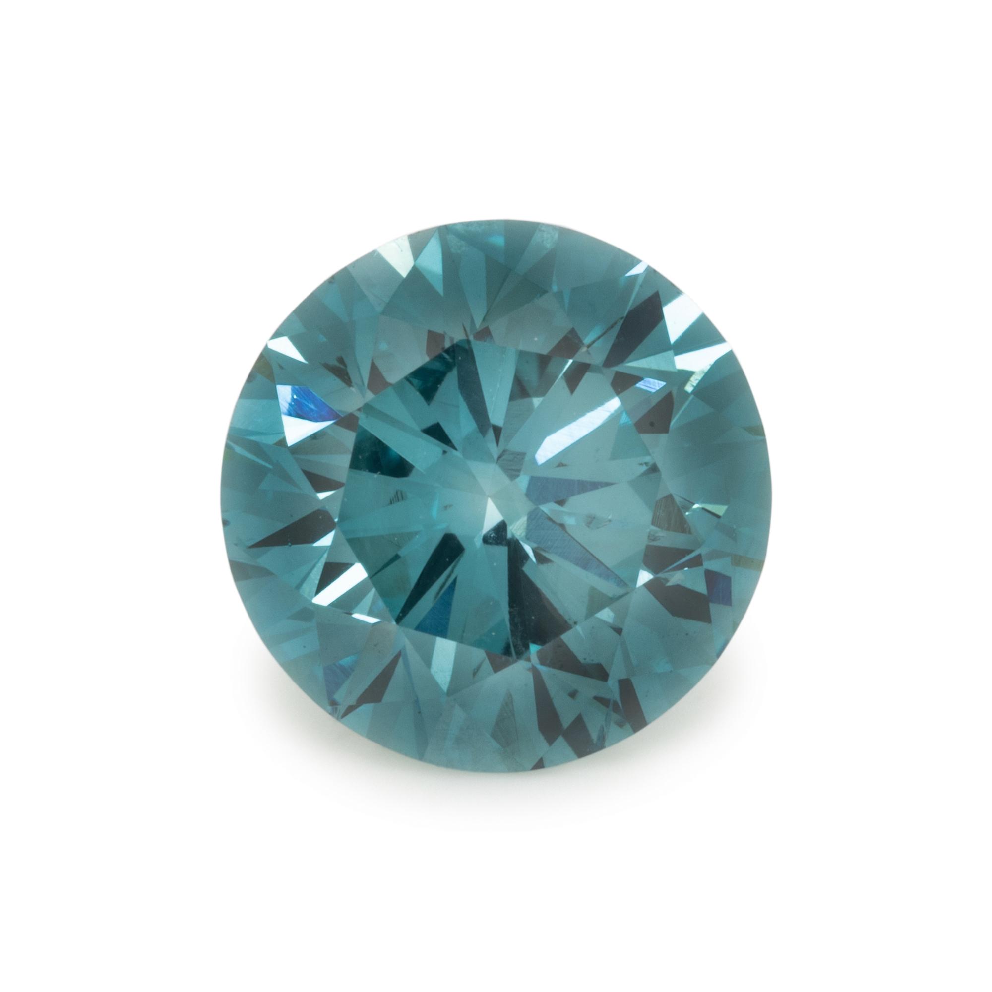 ROUND BRILLIANT CUT IRRADIATED BLUE DIAMOND