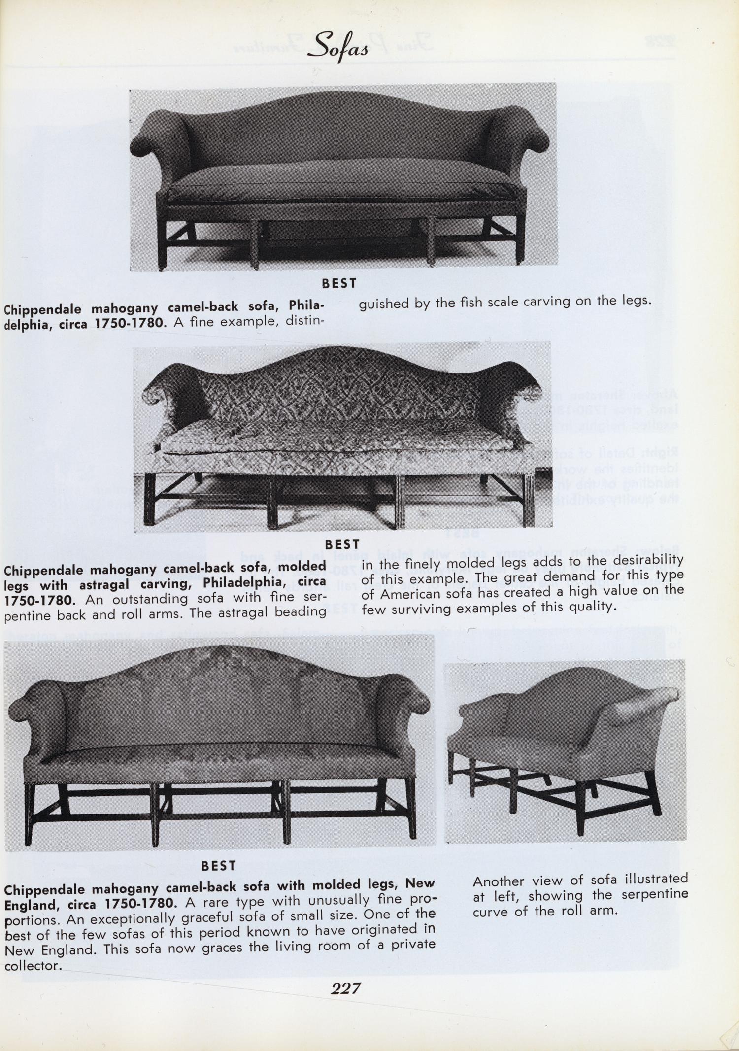 A Chippendale Mahogany Eight-Leg Camelback Sofa