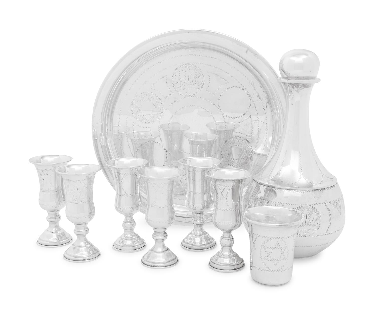 A Continental Silver Kiddush Service