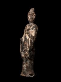 A Chinese Pottery Figure of a Standing Scholar