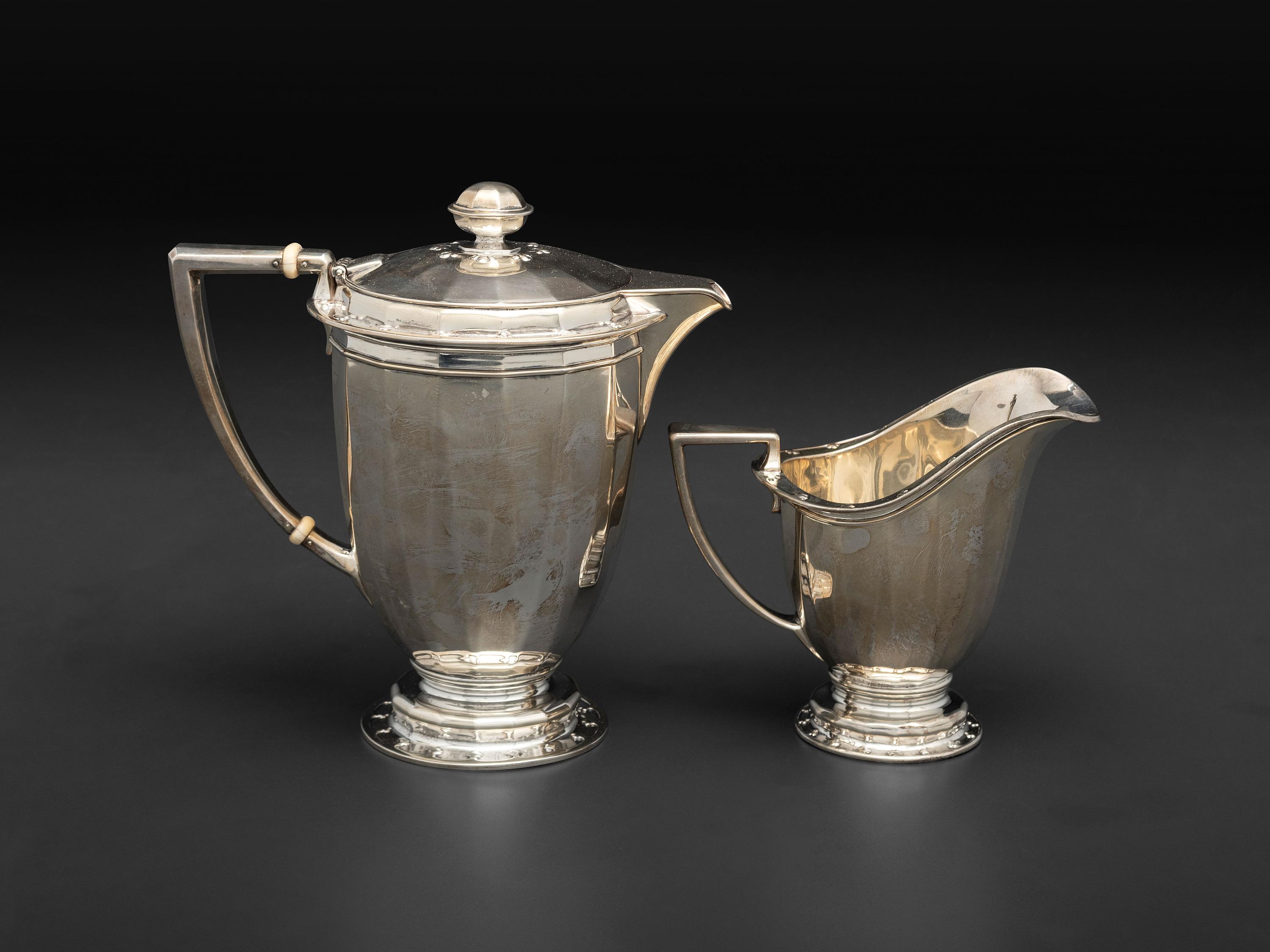 An American Silver Seven Piece Tea and Coffee Service with Matching Tray