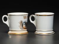 Two Automobile Porcelain Shaving Mugs