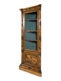 A Pair of Continental Chinoiserie Decorated Corner Cabinets