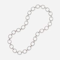 A 14K White Gold and Diamond Necklace