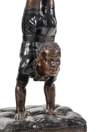 A Bronze Acrobat-Form Pedestal