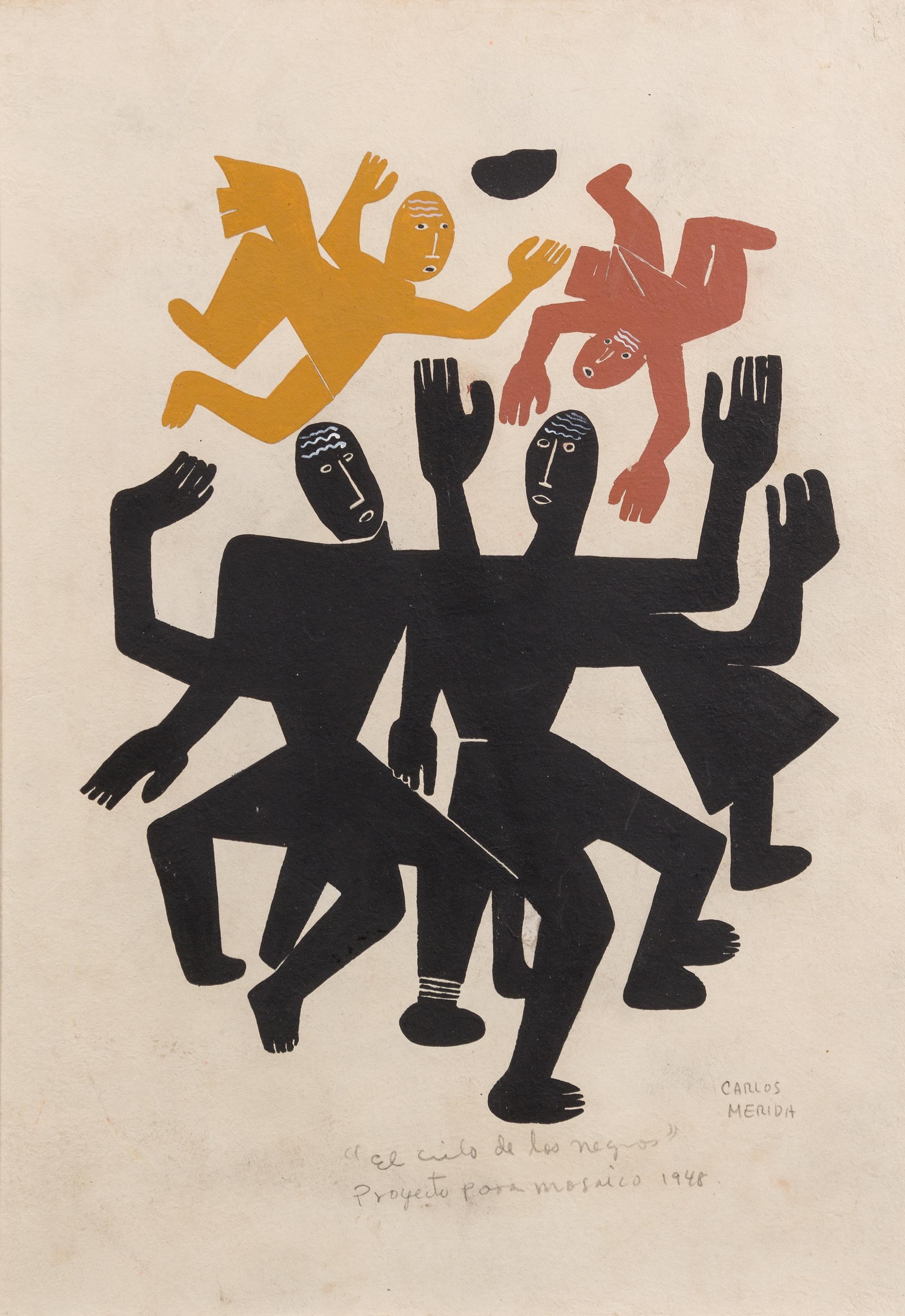 Carlos Merida, (Guatemalan, 1891-1984), El Cielo de los Negros, Projecto Masaico, 1948