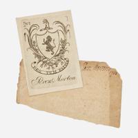 [Americana] [Revere, Paul] Morton, Perez Printed Book-Plate and Cut Signature