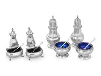 Two American Silver Salt and Pepper Sets