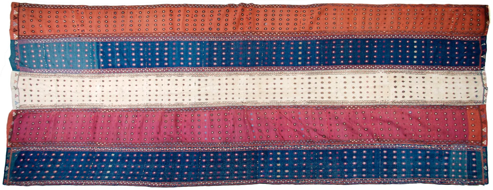 A Kilim Runner, probably Moroccan, 12 feet 6 inches x 5 feet 11 inches.