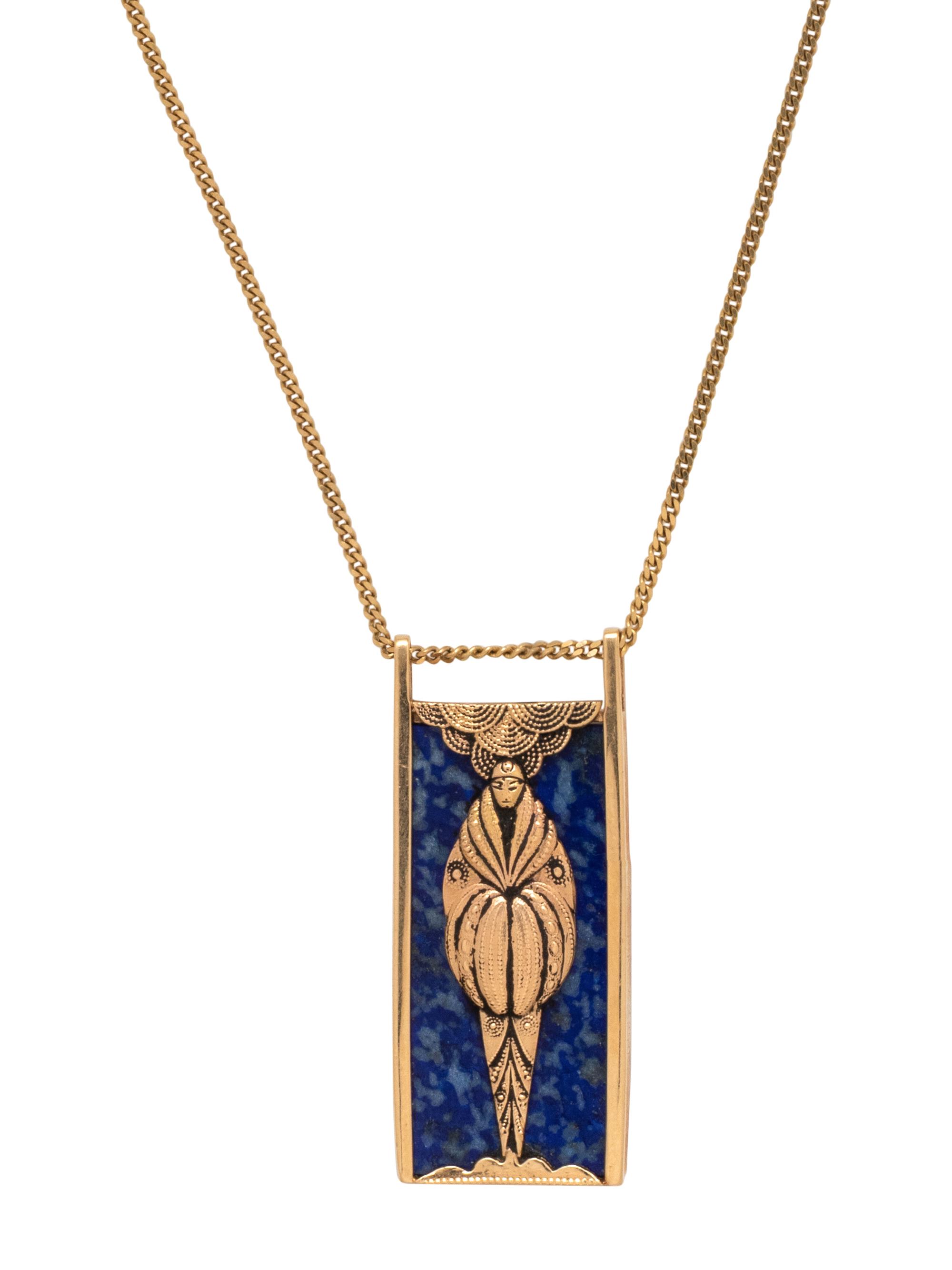 ERTE, YELLOW GOLD AND LAPIS LAZULI 'STARLIT NIGHT' NECKLACE