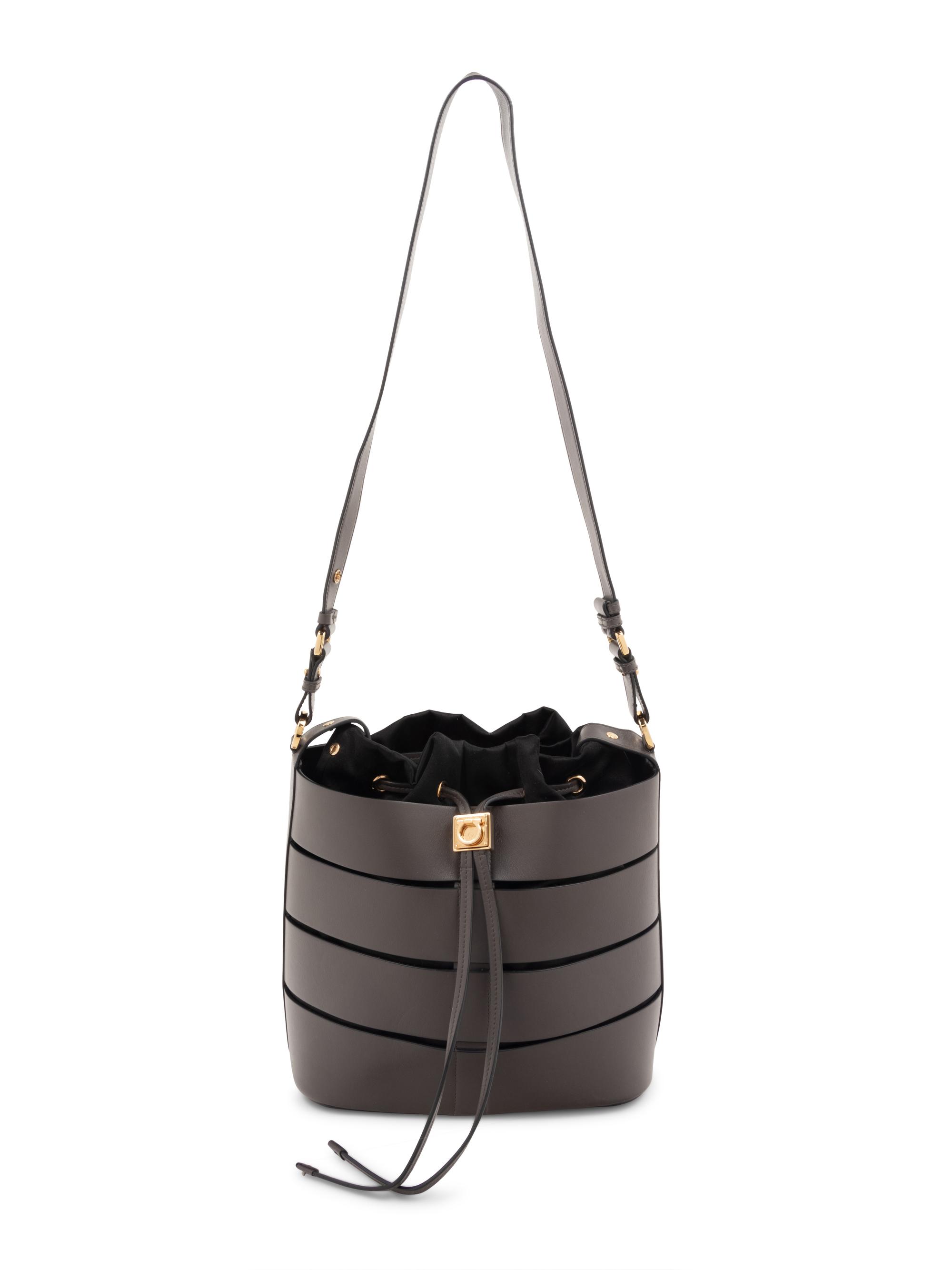 Salvatore Ferragamo Sansy Leather Cut-Out Bucket Bag, 2010s