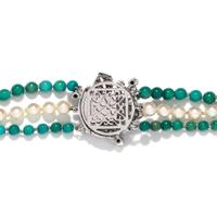 PEARL, TURQUOISE AND DIAMOND NECKLACE