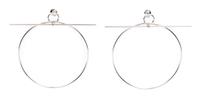 A Pair of Hermes Sterling Silver Loop Earrings, 2.75" x 3".