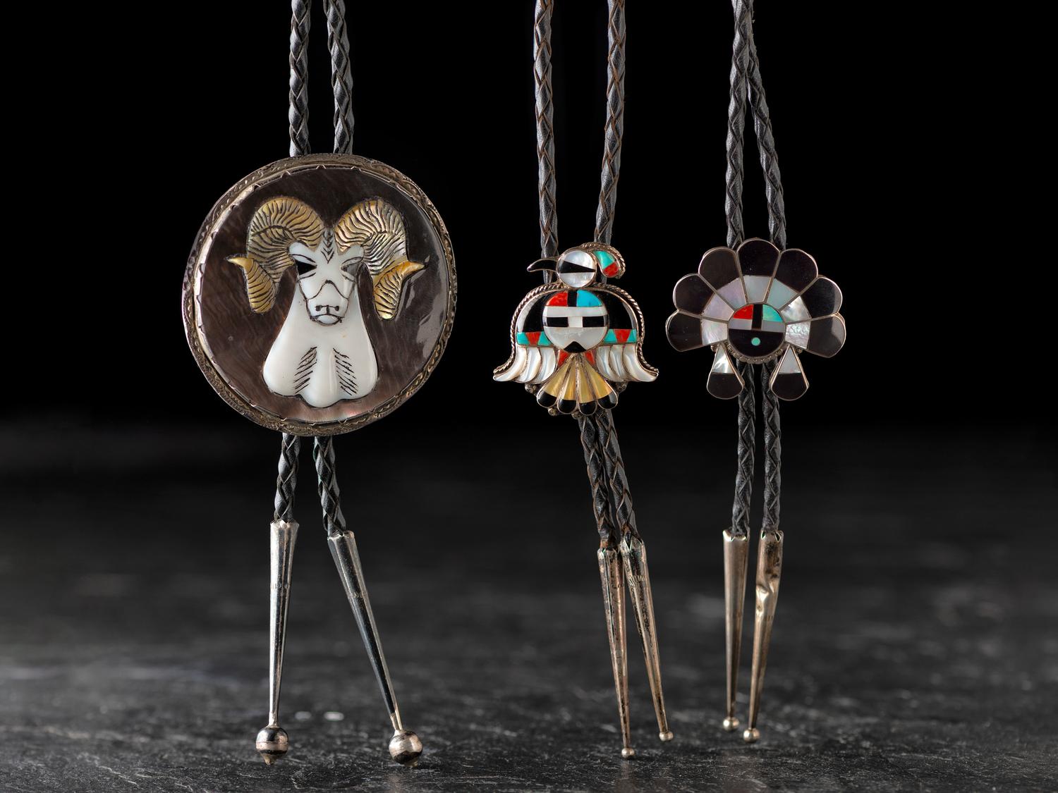Zuni Mosaic Inlay Bolo Ties