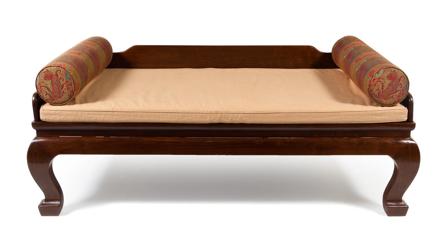 A Chinese Jumu Lowback Luohan Bed, Luohanchuang Height 31 1/2 x width 84 1/2 x depth 44 inches. — 19TH CENTURY