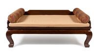 A Chinese Jumu Lowback Luohan Bed, Luohanchuang Height 31 1/2 x width 84 1/2 x depth 44 inches. — 19TH CENTURY