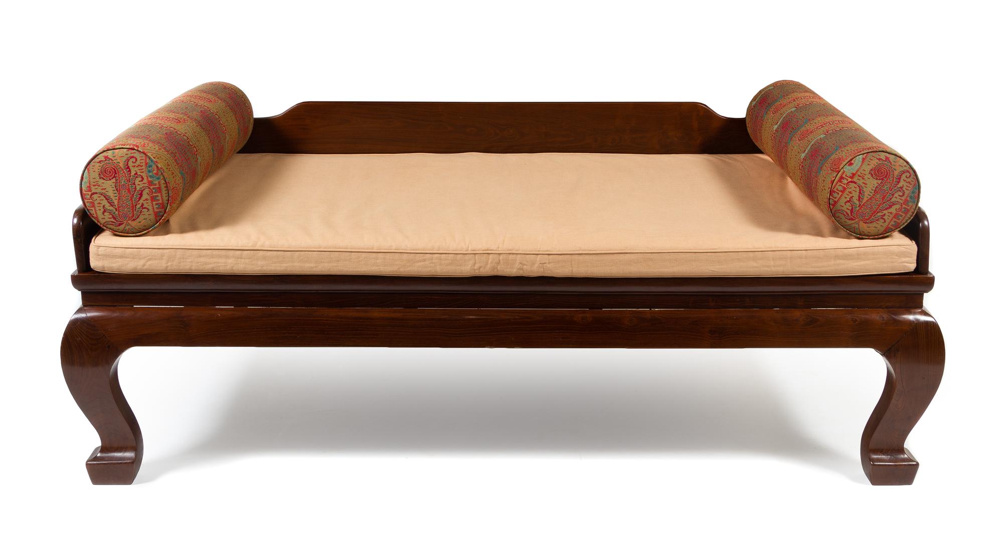 A Chinese Jumu Lowback Luohan Bed, Luohanchuang Height 31 1/2 x width 84 1/2 x depth 44 inches. — 19TH CENTURY