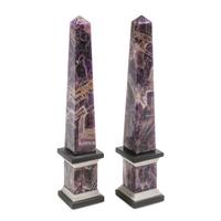 A Pair of Grand Tour Style Hardstone Obelisks