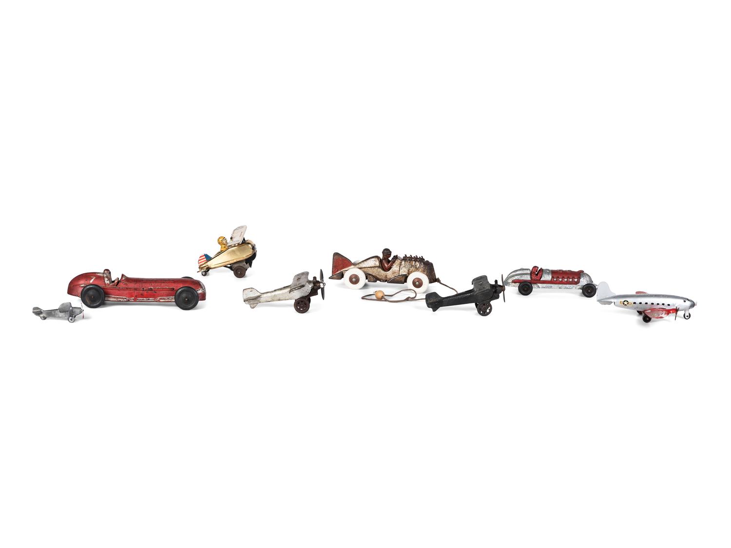 Eight Toy Race Cars and Planes