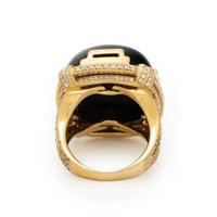 GOSHWARA, YELLOW GOLD, ONYX AND DIAMOND RING