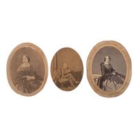 [Early Photography] Group of 64 Albumen Photographs of Men, Women, and Children