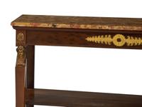 A French Empire Gilt Bronze Mounted Mahogany Breche d'alep Marble-Top Console Table