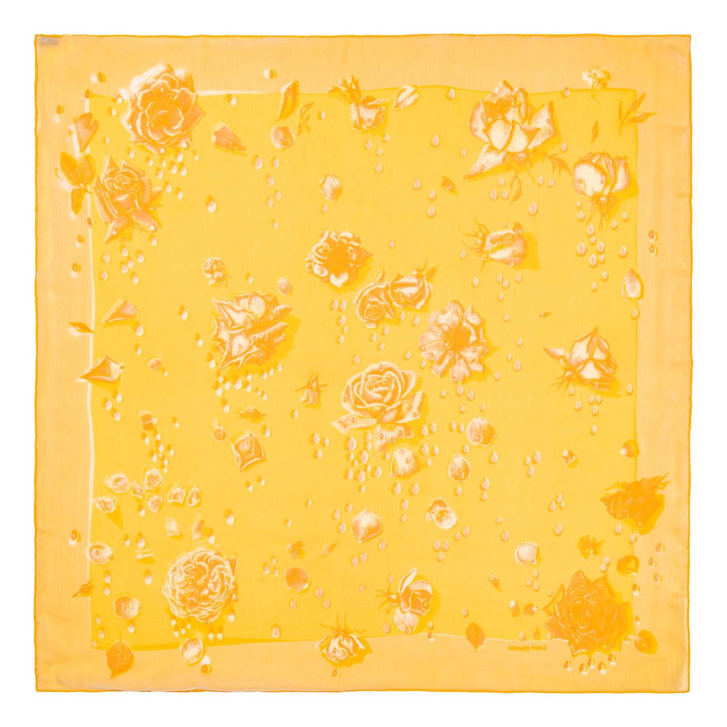 Two Hermès 70cm Double Layer Silk Chiffon Scarves