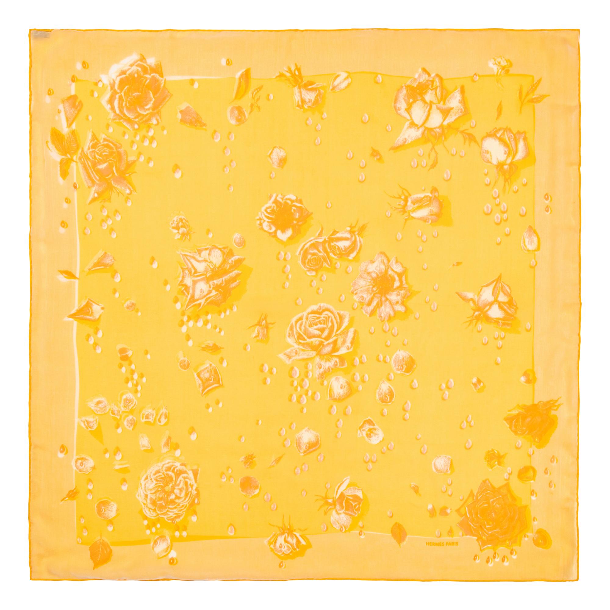 Two Hermès 70cm Double Layer Silk Chiffon Scarves